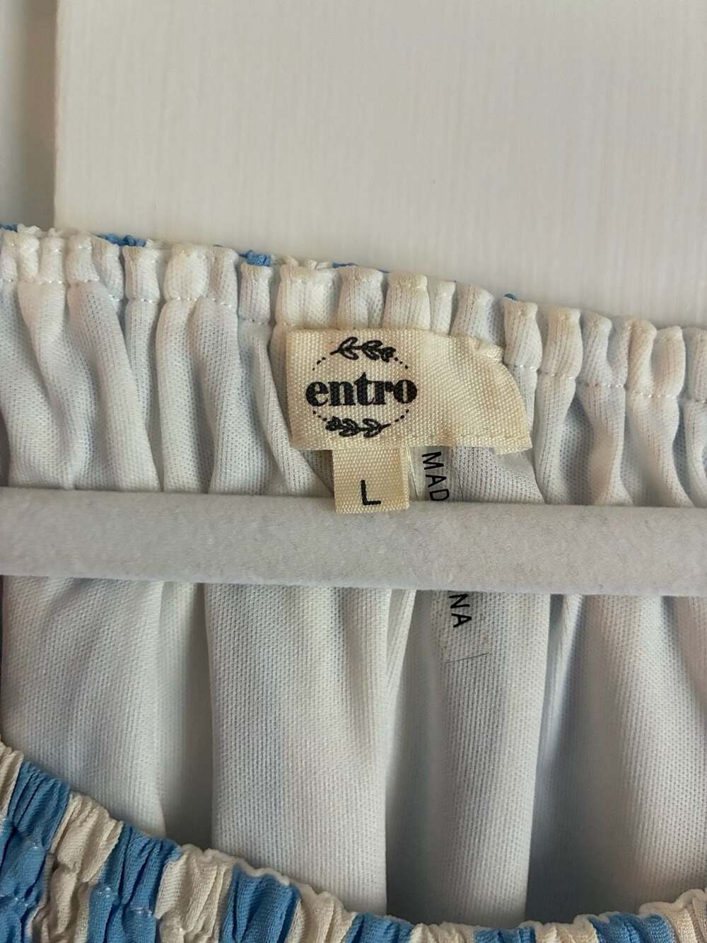Entro Blue and White Striped Sleeveless Tiered Midi Dress - Picture 3 of 4